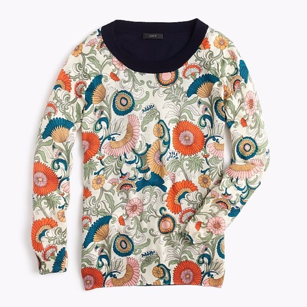 J. Crew Tippi sweater in ornate floral